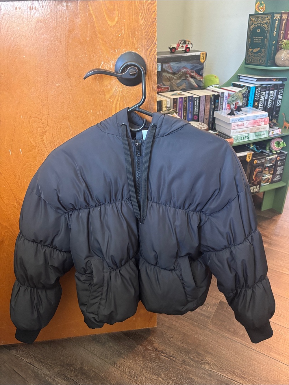 H&M Black Hooded Puffer Jacket